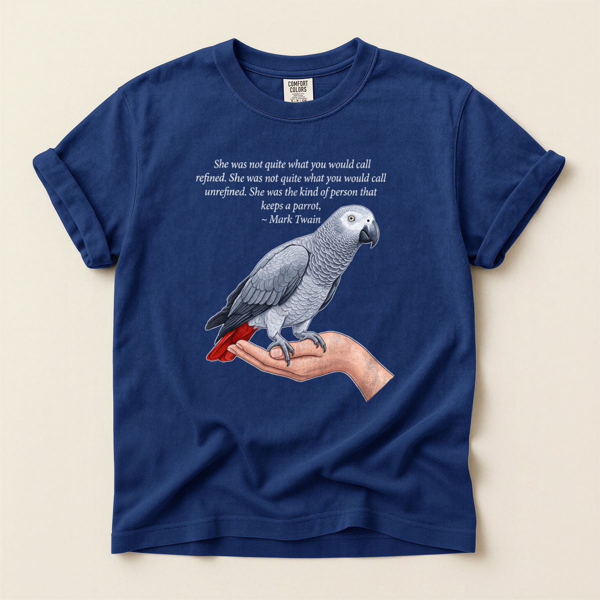 Grey Parrot Quote - True Navy