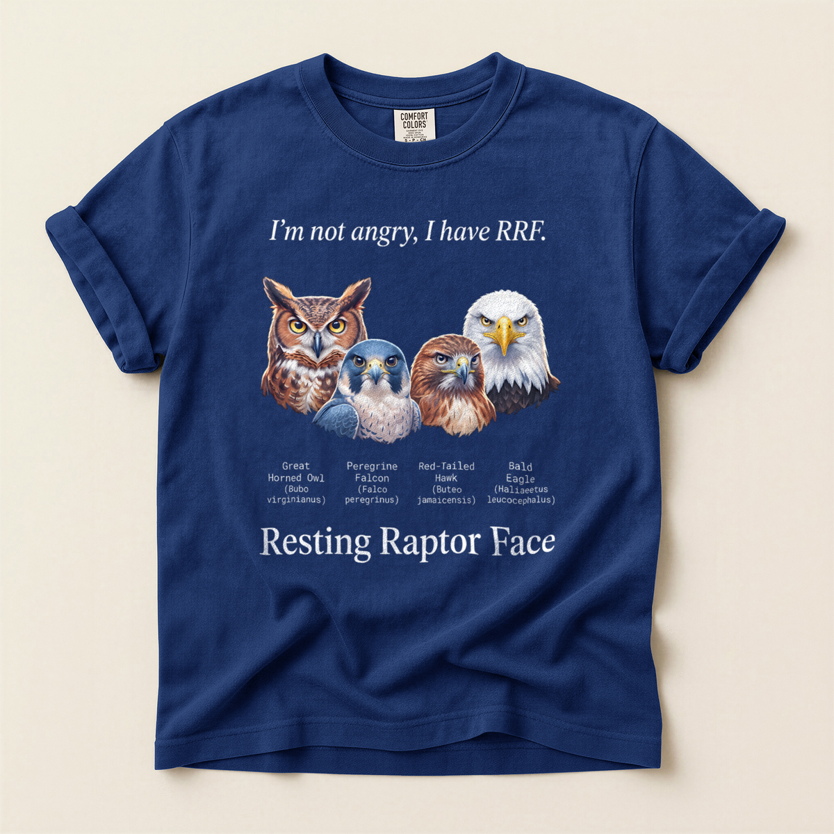 Resting Raptor Face - True Navy