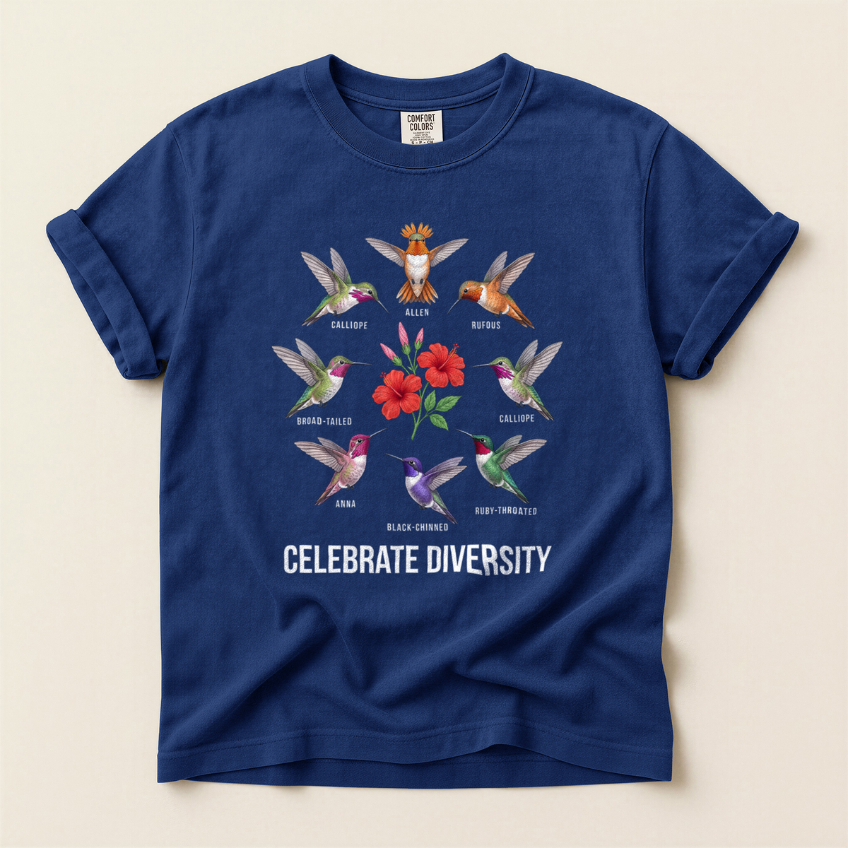 Hummingbirds Celebrate Diversity - True Navy