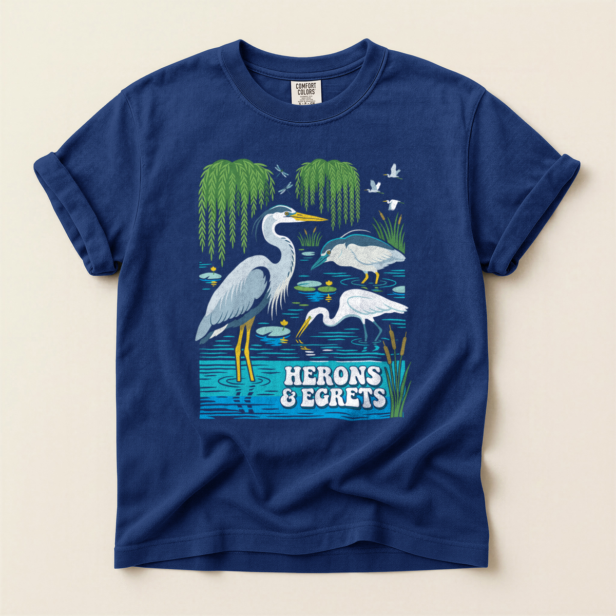 Herons And Egrets - True Navy