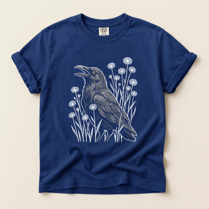 Crow Among Dandelions - True Navy