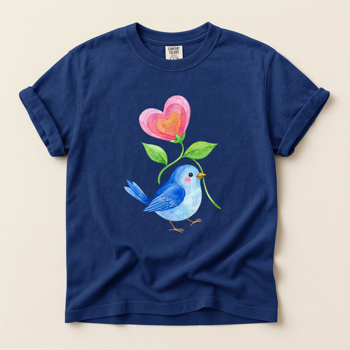 Bluebird Heart Flower - True Navy