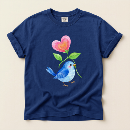 Bluebird Heart Flower - True Navy