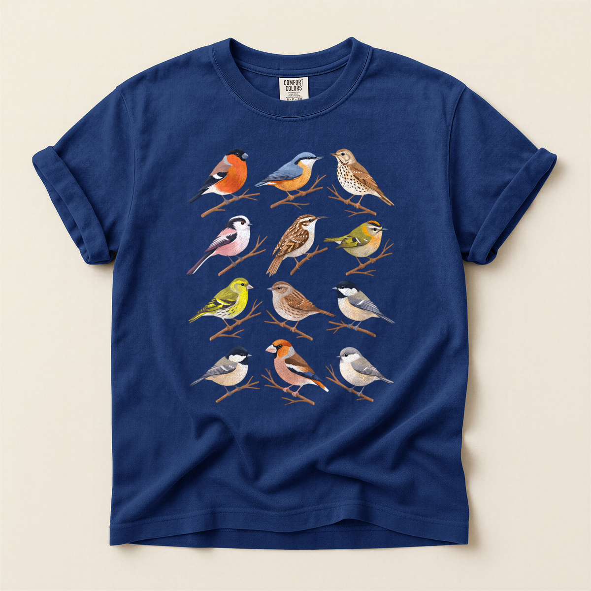 Small Bird Grid - True Navy