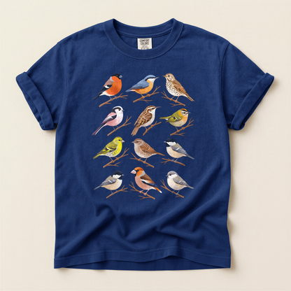 Small Bird Grid - True Navy