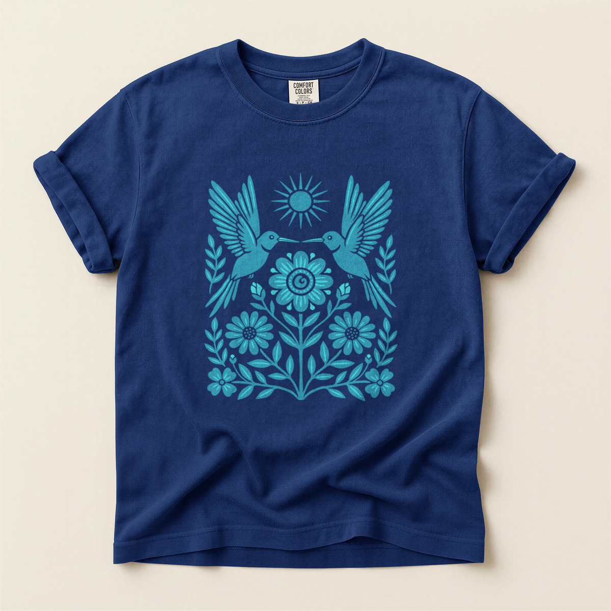 Folk Bird Bloom - True Navy