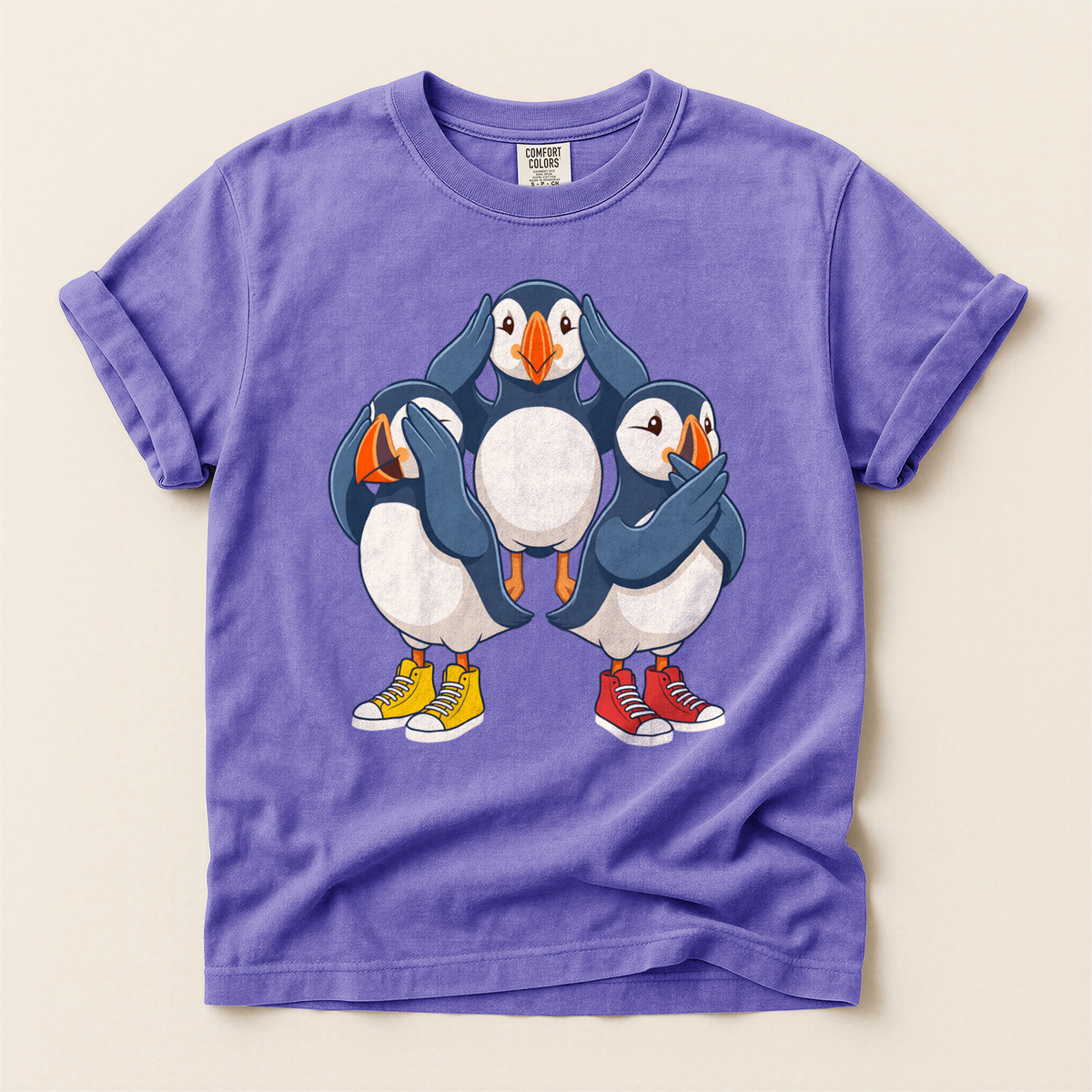Puffins In Sneakers - Violet