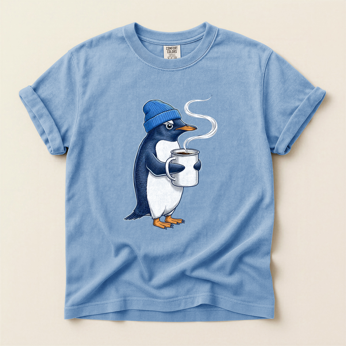 Penguin Coffee Mug - Washed Denim