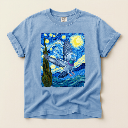 Starry Night Pigeon - Washed Denim