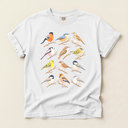 Small Bird Grid - White