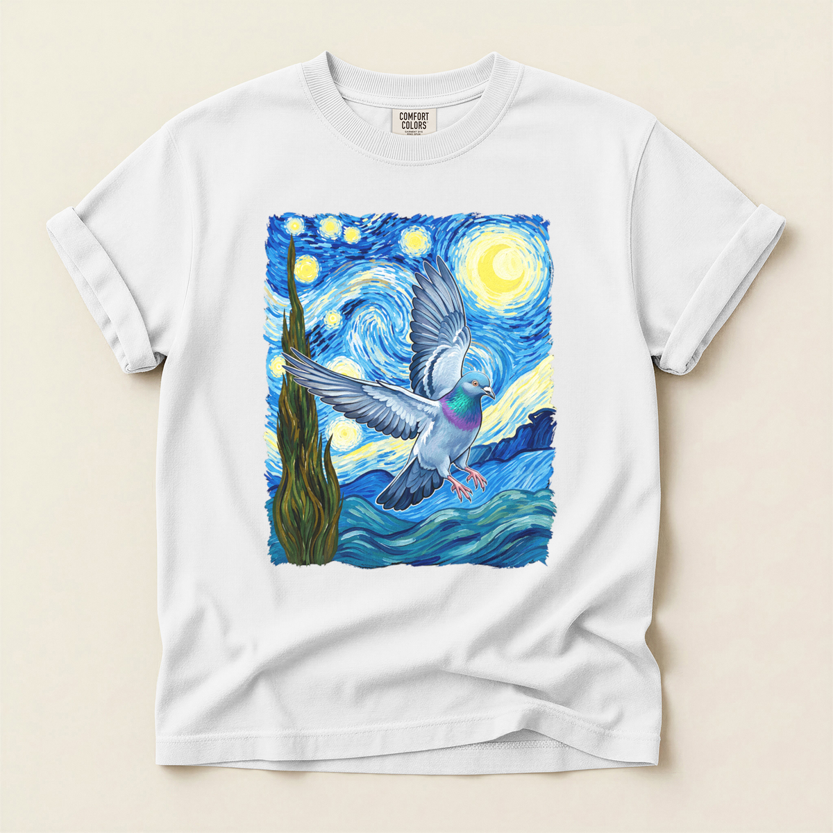 Starry Night Pigeon - White