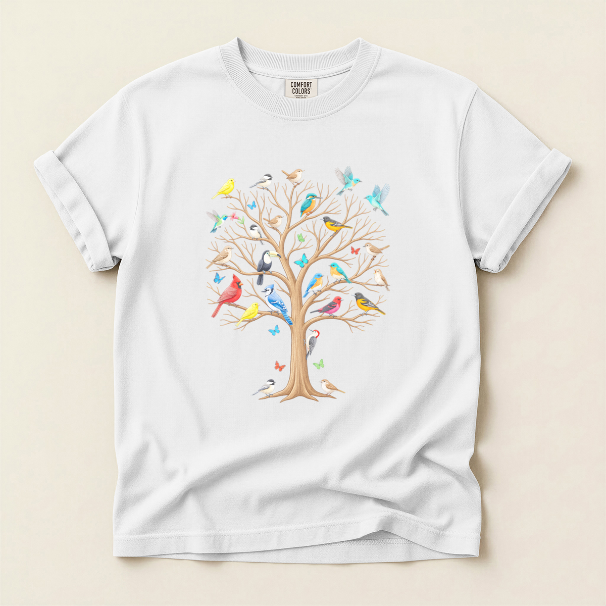 Bird Tree Seasons - White