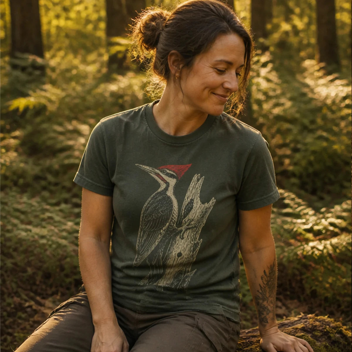 Chickadee Deed Dee T-Shirt worn in the field