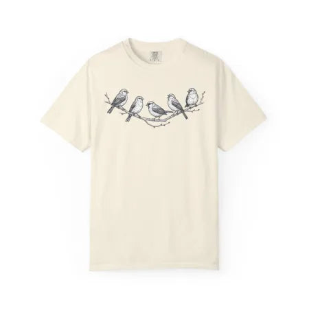 Five Birds on a Branch Tee