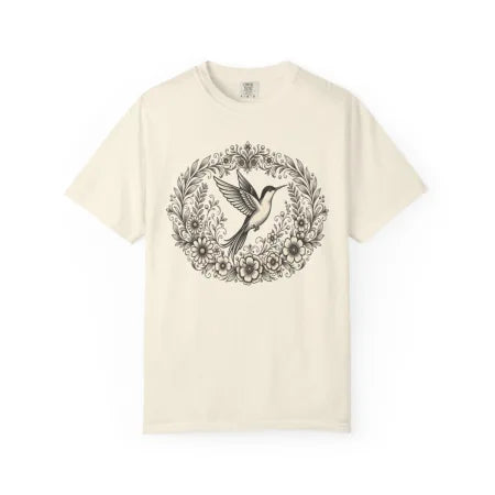 Floral Hummingbird Wreath Tee