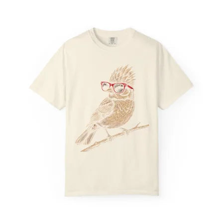 Nerdy Owl Red Glasses Tee