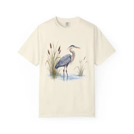 Great Blue Heron Wetland Watercolor Tee