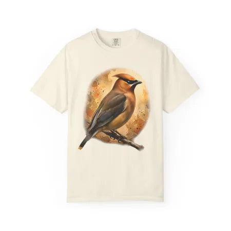 Cedar Waxwing Watercolor Portrait Tee